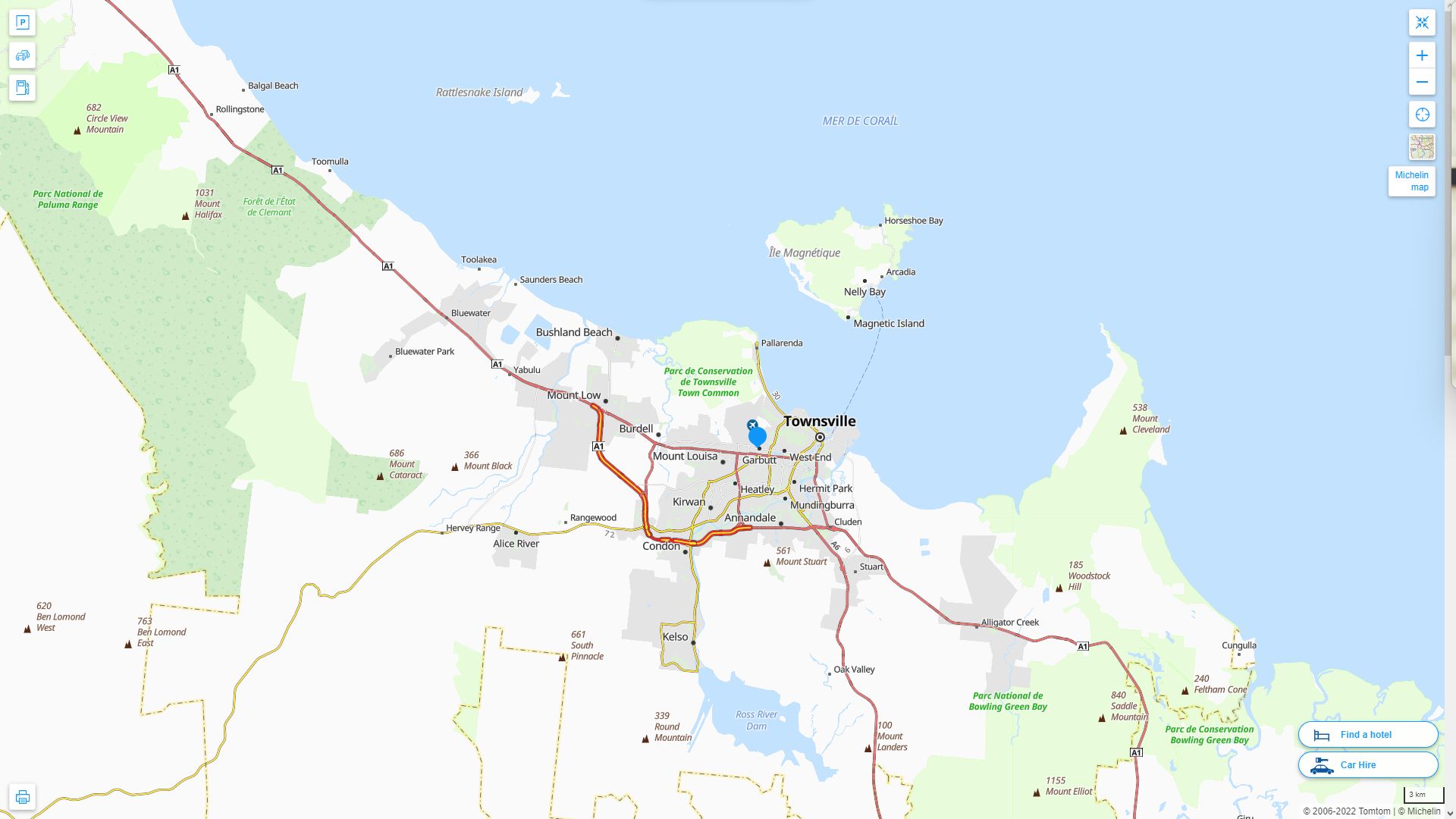 Townsville Highway and Road Map